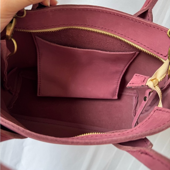 Portland Leather Goods PLG Foxglove Brushed Leather Rainstorm Zip Zipper EUC - Picture 5 of 8